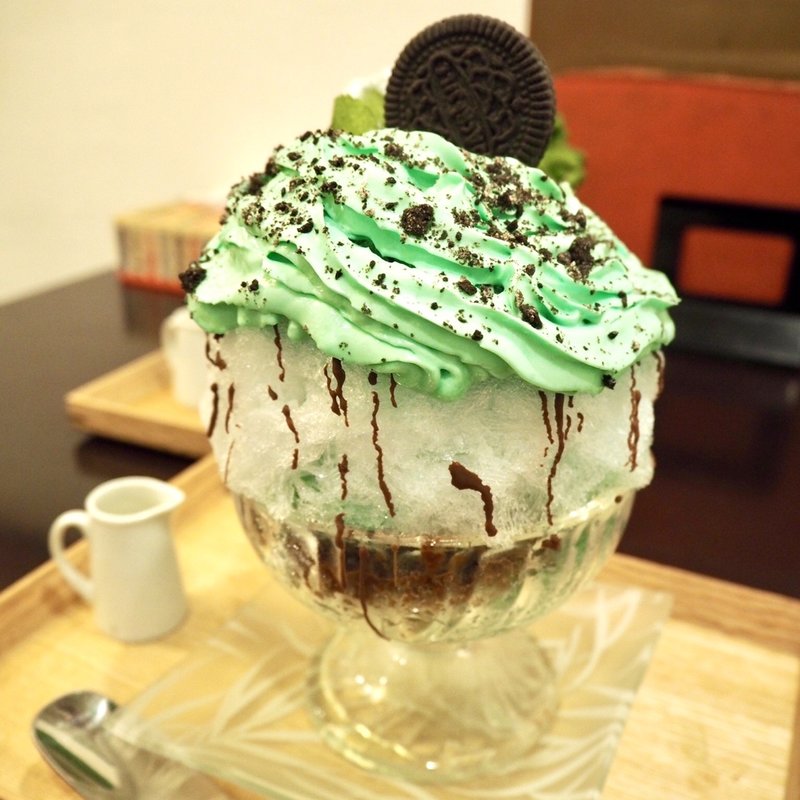 チョコミントかき氷(茶寮 和香菜)