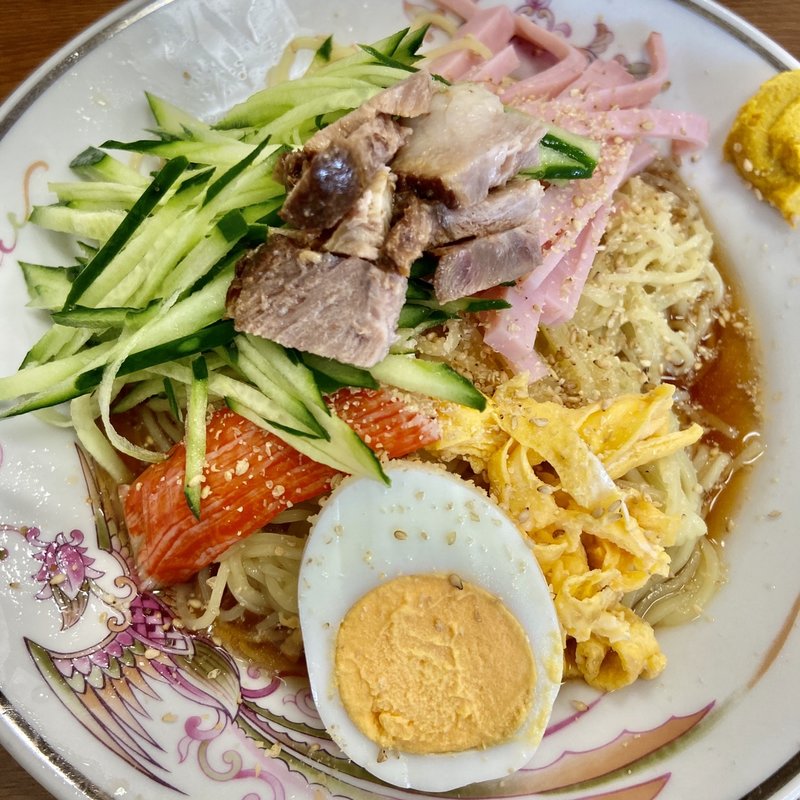 冷やし中華とミニカツ丼のセット(大久保だんご)