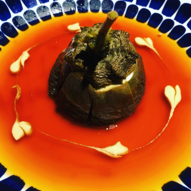 蒸し賀茂茄子(蕎麦懐石 無庵(むあん))