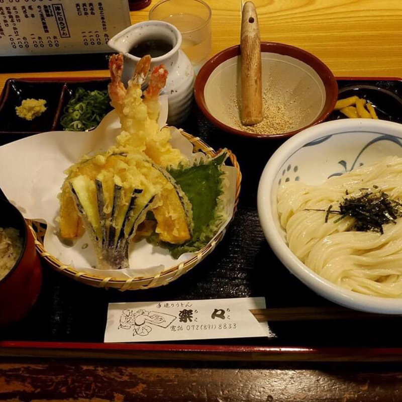 天ざるうどん定食(手造りうどん 楽々 （らくらく）)