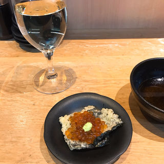 のり天 イクラのカナッペ & 茄子のプロシュート(天ぷらとワイン 小島 （コジマ）)