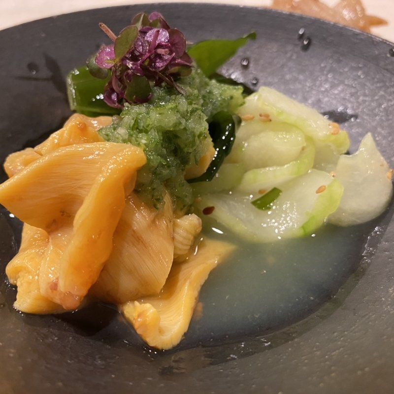 ホヤ酢ときゅうりのおろし和え(銀座 しまだ)