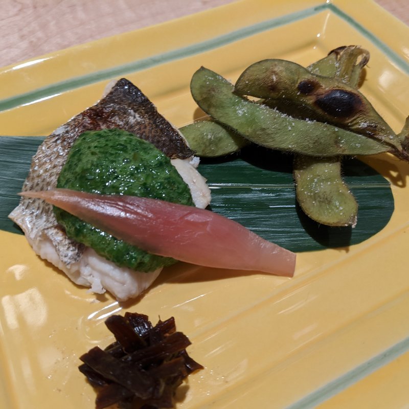 スズキ塩焼き(馬刺料理と季節の割烹 そま莉)