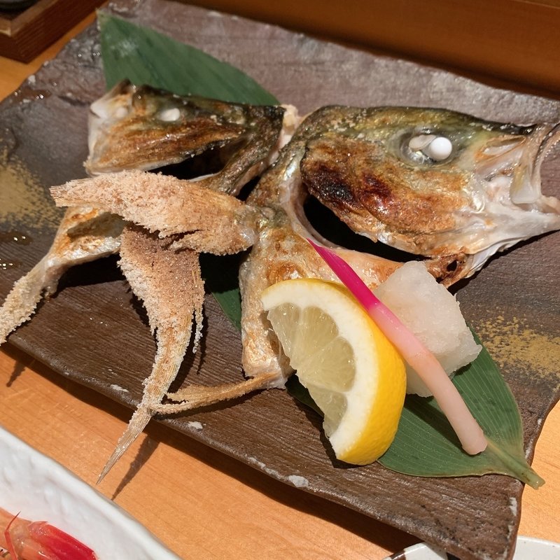 シマアジかぶと焼き(TAIZUSHI （タイズシ 【旧店名】すしの利行）)