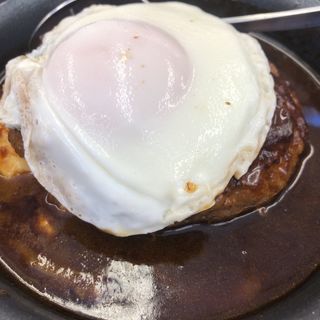 エッグビーフハンバーグステーキ定食生野菜付き(松屋 東大井町店 )