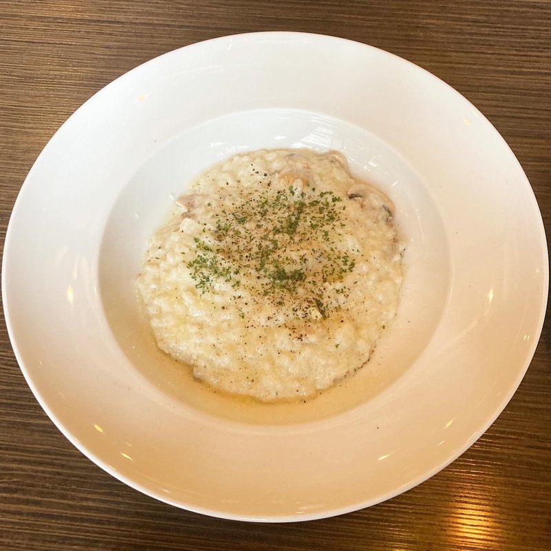 ゴルゴンゾーラとマッシュルームのリゾット(beer&wine厨房tamaya八丁堀店)