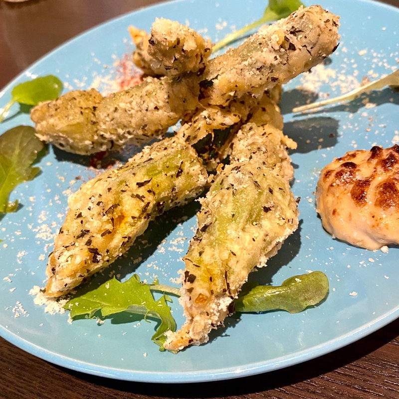 花ズッキーニのフリット（濃厚エビソース）(Grill ＆ Vegetable aurLab.)