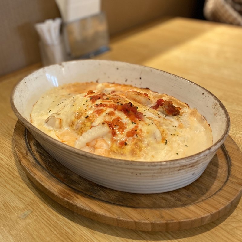 海老とイカとホタテのオムライスグラタン(ソラナキッチン )