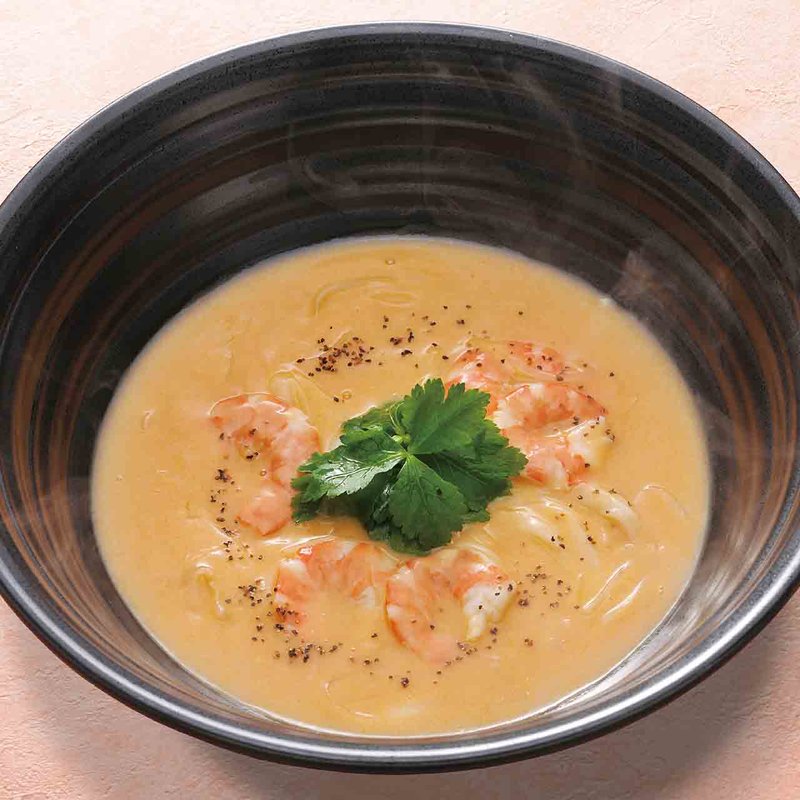 海老クリームのおうどん(つるとんたん 本町楼)