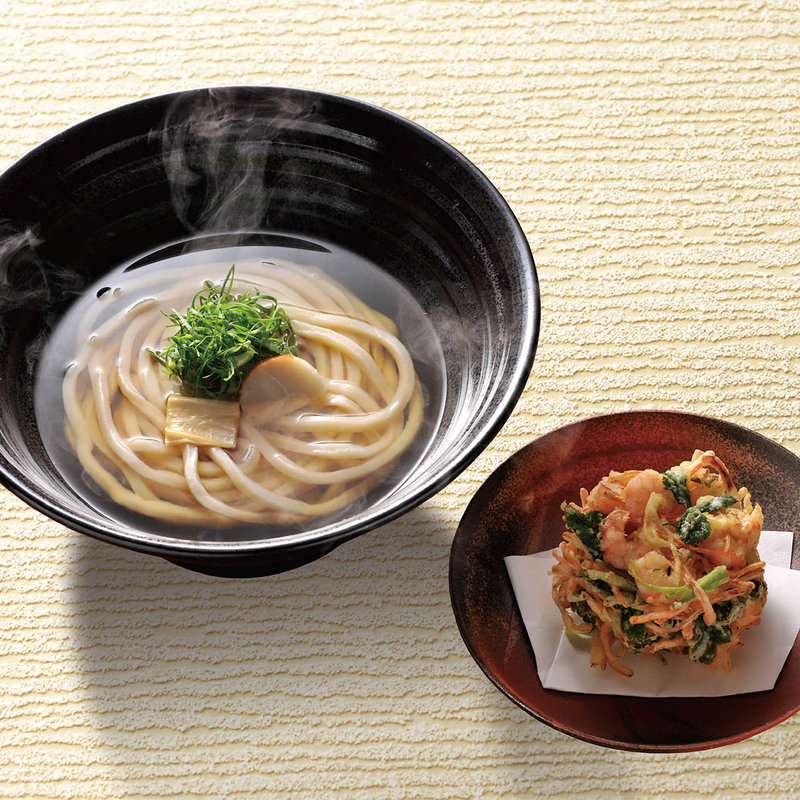 海鮮かき揚げのおうどん(つるとんたん 本町楼)