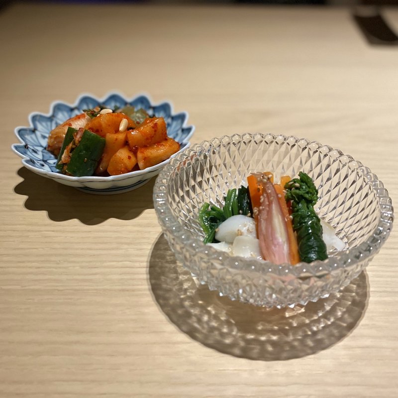 ナムル盛り合わせ、キムチ盛り合わせ(雪月花 たなかさとる)