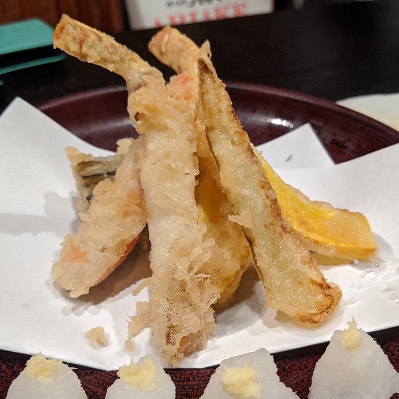 ズワイガニの天ぷら(満月いぶき)