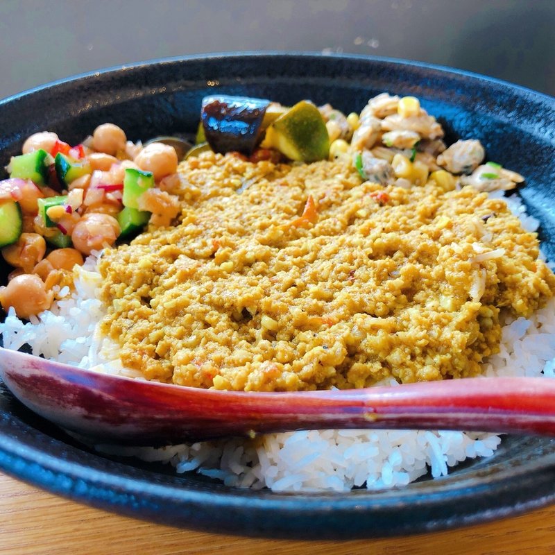 キーマカレーセット（間借り営業メニュー）(奥三茶たまや)