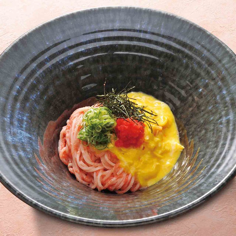 博多直送 明太釜玉のおうどん(あげたち 匠の細麺 つるとんたん（大国町）)