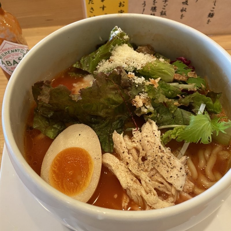 トマト麺(鶏白湯麺 蔭山 高田馬場店)