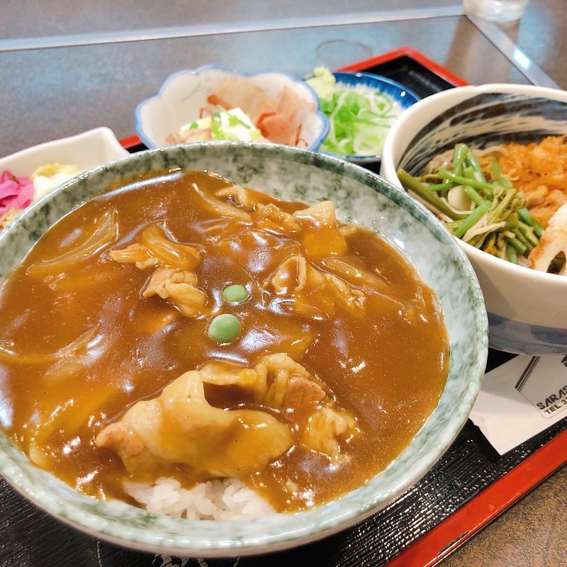 日替わりセット（カレー丼+冷やしたぬきそば）(更科尾山台駅前店 )