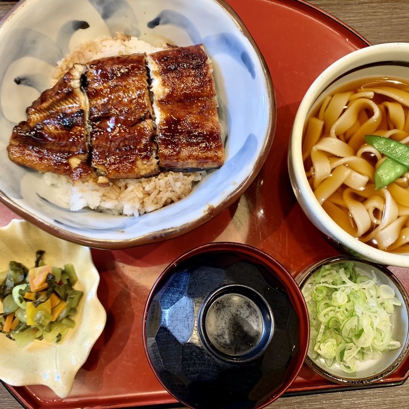 うなぎ丼(半身)と麺(サガミ 岐阜長良店 )