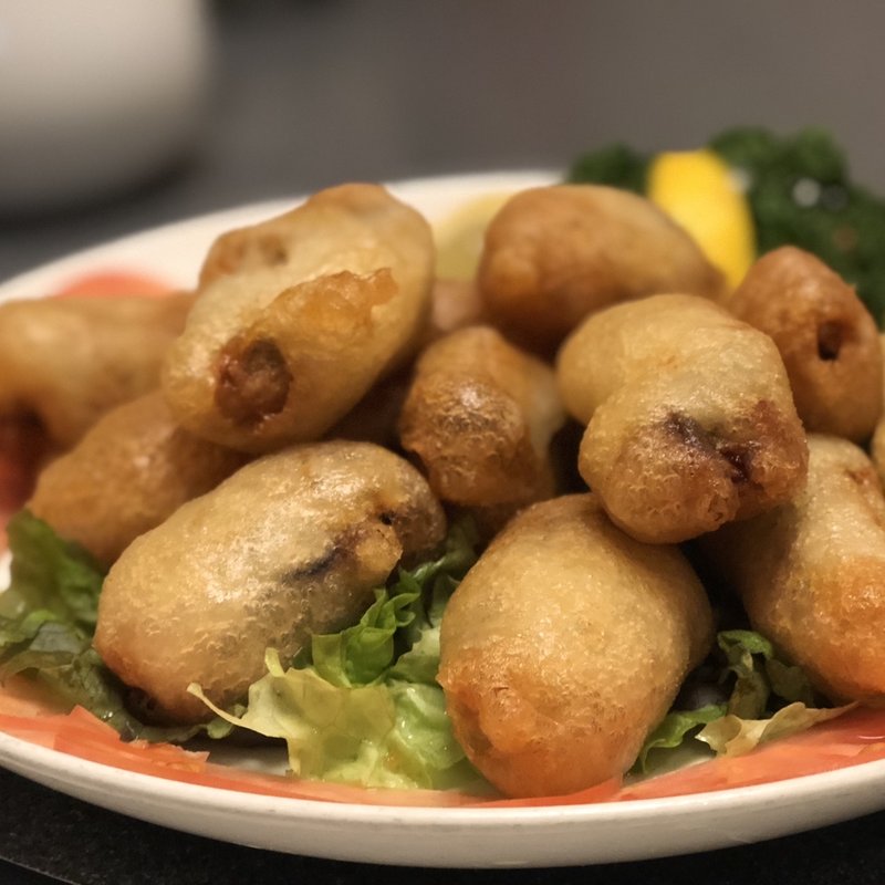 牡蠣の天ぷら(神戸元町別館牡丹園)