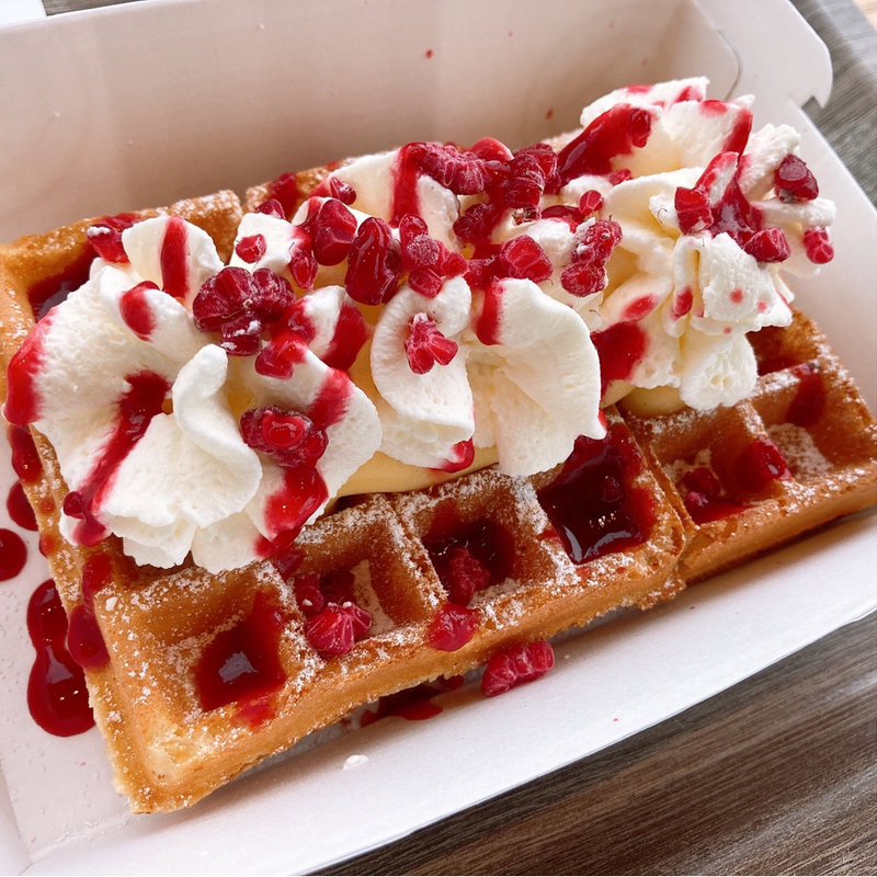 ラズベリーワッフル(ドリンクセット)(マザーリーフ・ティースタイル 大崎店)