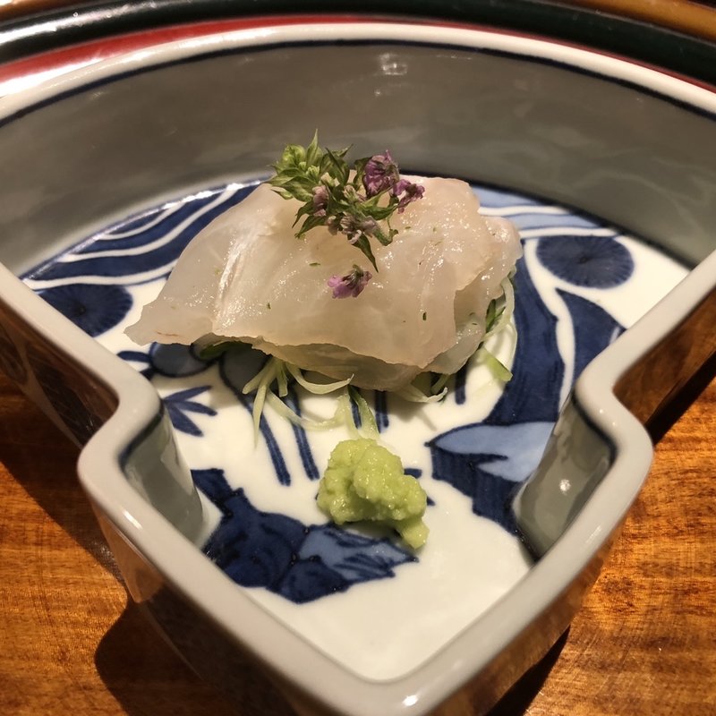 五島列島熟成すじあらの刺身(銀座うち山)