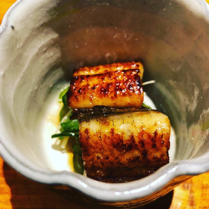 三河一色産鰻のキャラメリゼ(銀座うち山)