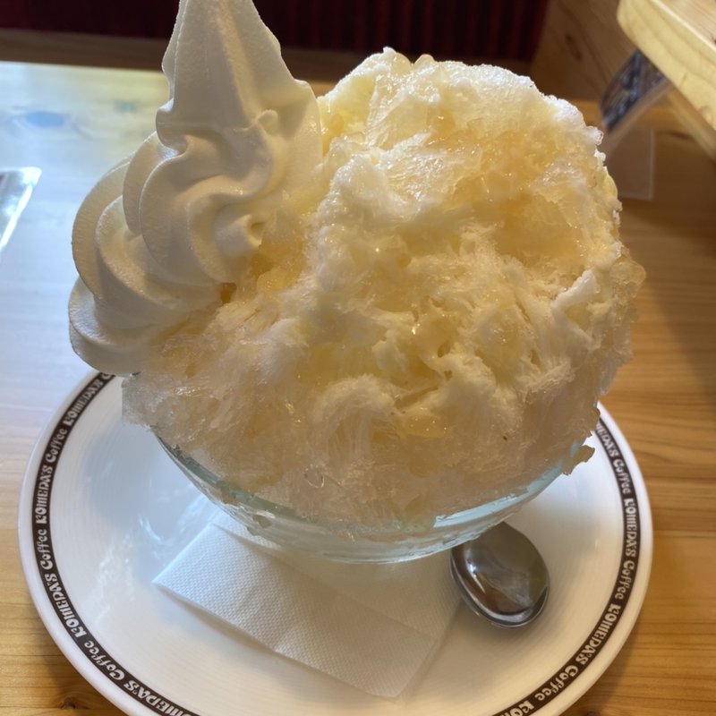 白桃氷ミニ　練乳・ソフト(コメダ珈琲 高松東店)