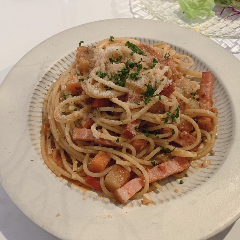 ベーコンとカポナータのトマトソース(杢moku)