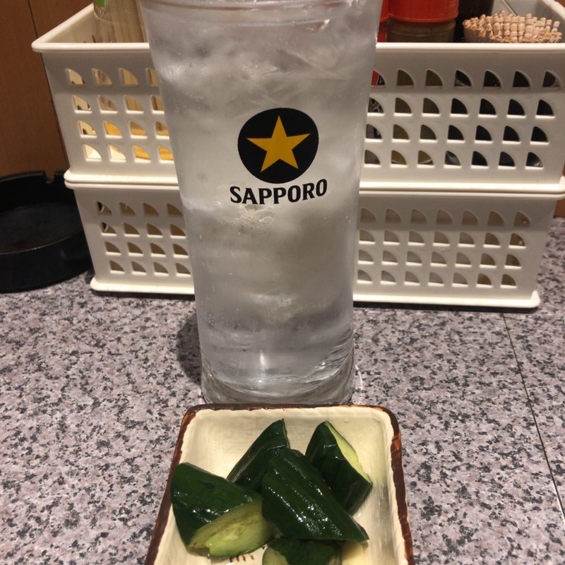 麦焼酎水割り(日向食堂)