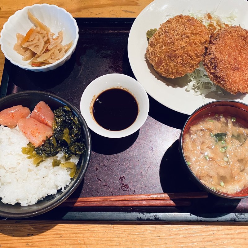 コロッケ＆メンチカツ定食(博多もつ鍋やまや 浜松町店)