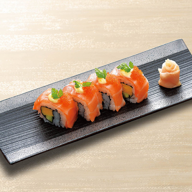 サーモンロール寿司 柚子胡椒マヨネーズ仕立て(麺匠の心つくし つるとんたん 宗右衛門町店)