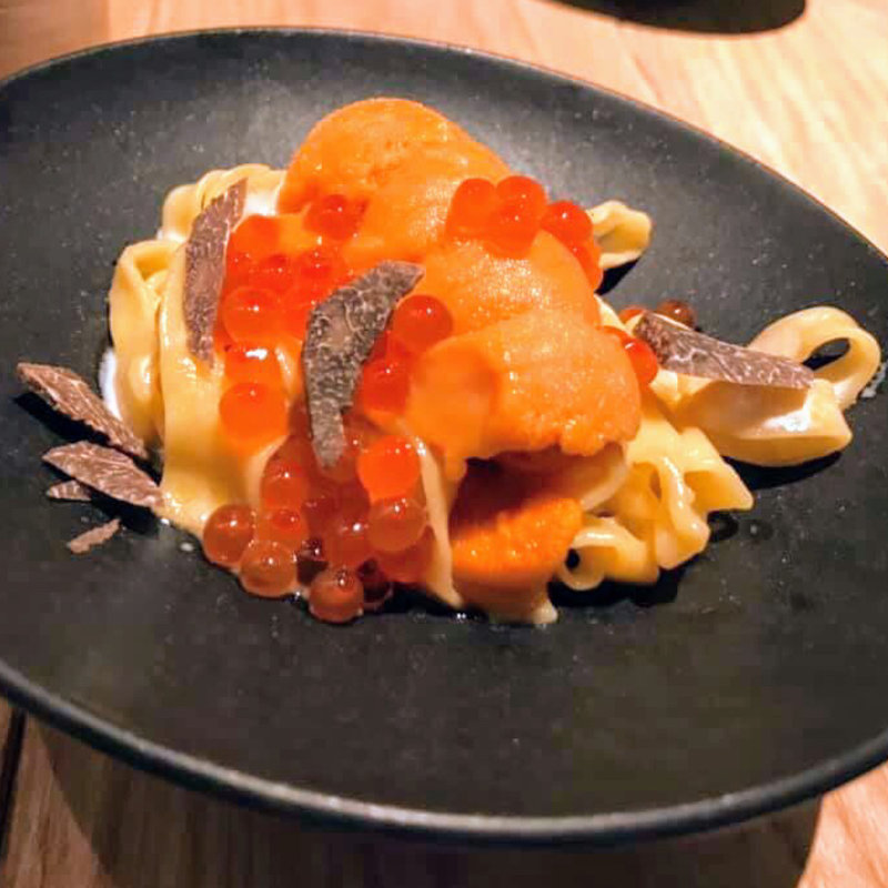 生ウニとイクラのクリームタリアテッレ(酒 秀治郎)