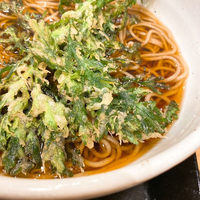 春菊天そば(かき天)