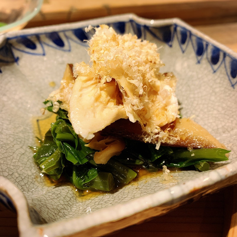 鶏ささみとつる紫の辛子醤油浸し(創和堂-sowado-)