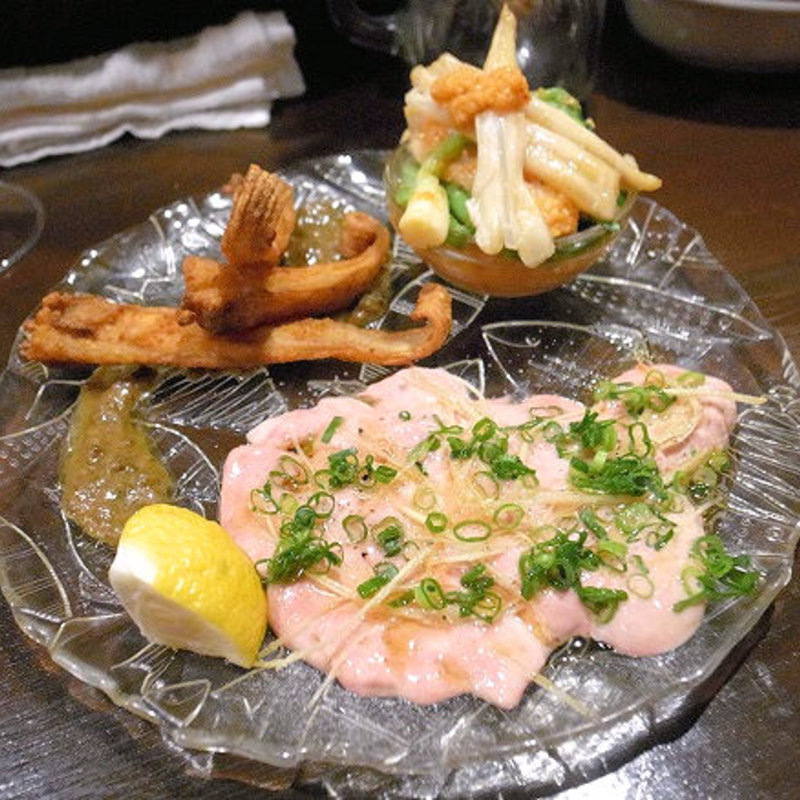 前菜②（カスベのいろいろ　マリネ、フリット、レバ刺し）(エゾットリア （EZOTTORIA）)