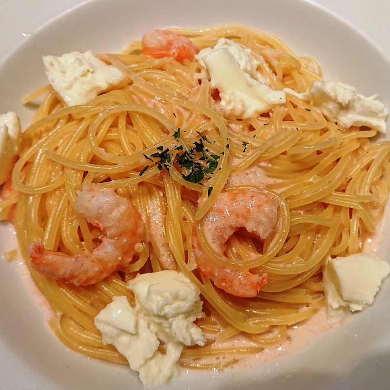 海老とモッツァレラチーズの明太クリーム(ラパウザ アトレ川崎店)