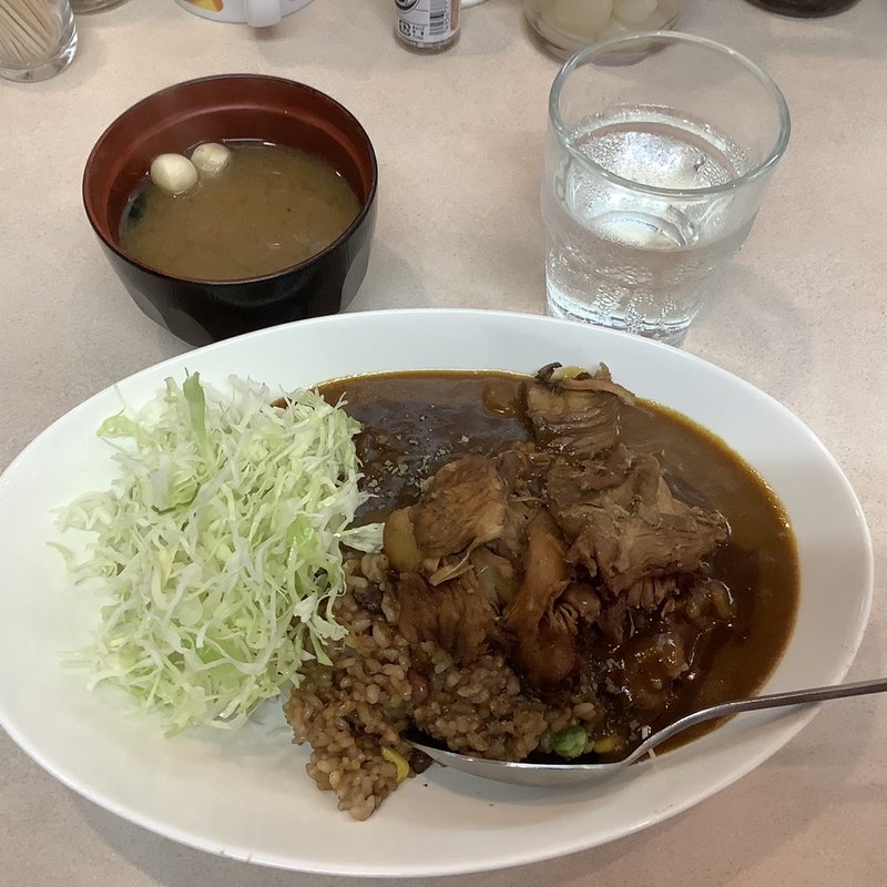 玄米Wドライチキン乗せ(カレーショップ 酒井屋 （サカイヤ）)