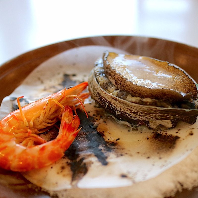 車海老と鮑　蒸し焼き(風花 （ふうか）)