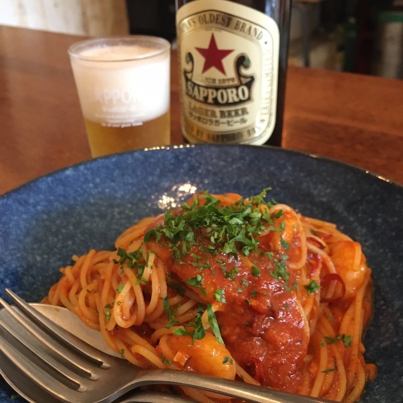 小エビのピリ辛アラビアータ(バブルフィッシュ)