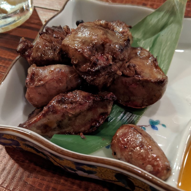 白レバーレア焼き(原始焼 梟)