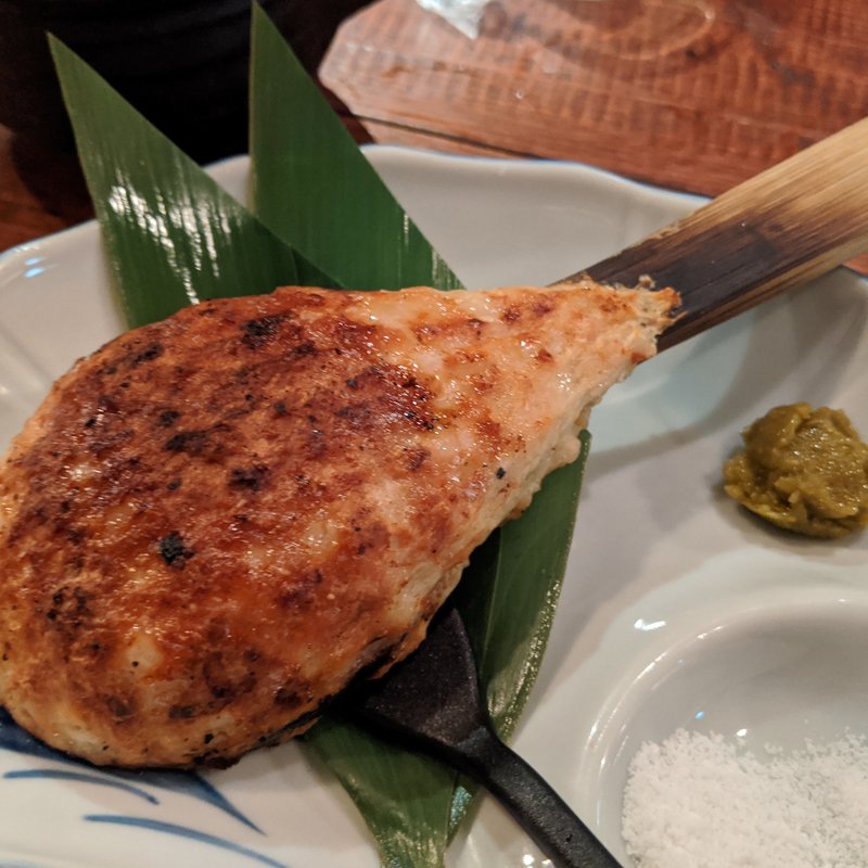 自家製つくねしゃもじ焼き(原始焼 梟)