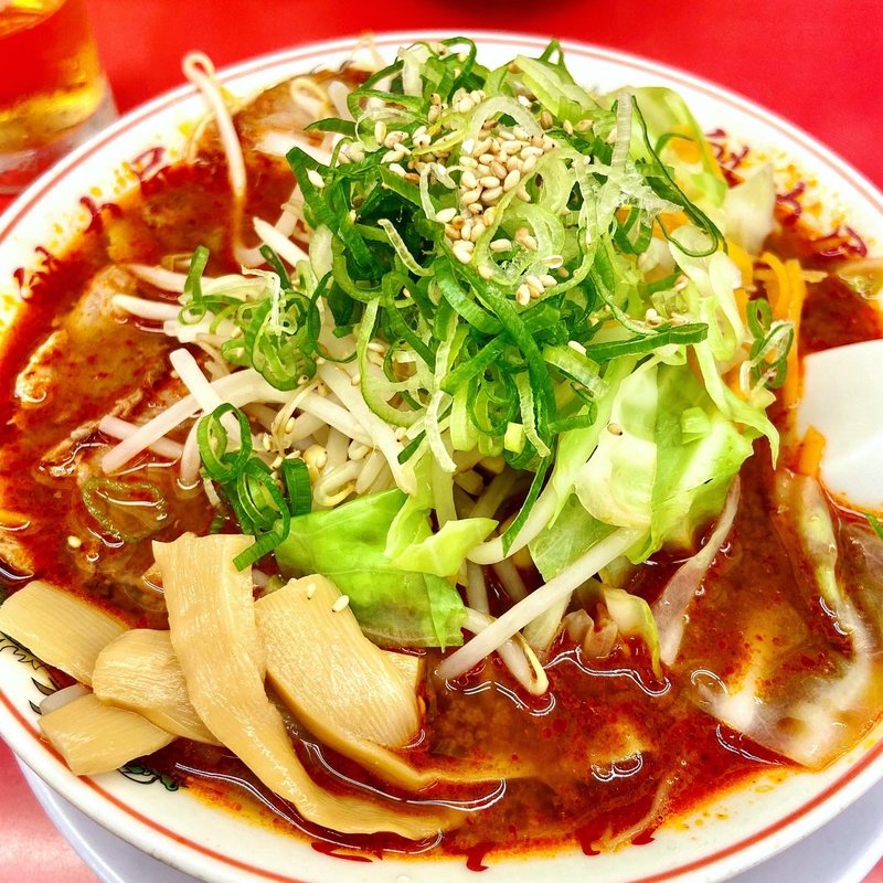 辛みそ野菜らーめん + 唐揚げ定食(京都北白川ラーメン魁力屋 五反田店)