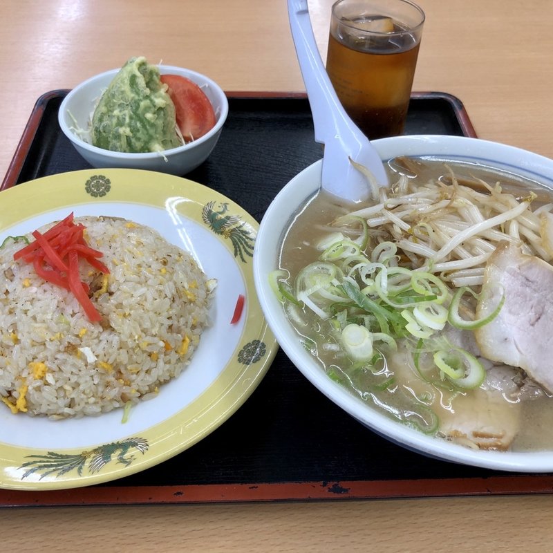 もやしラーメン＋チャーハンセット(オーモリラーメン 新井店 )