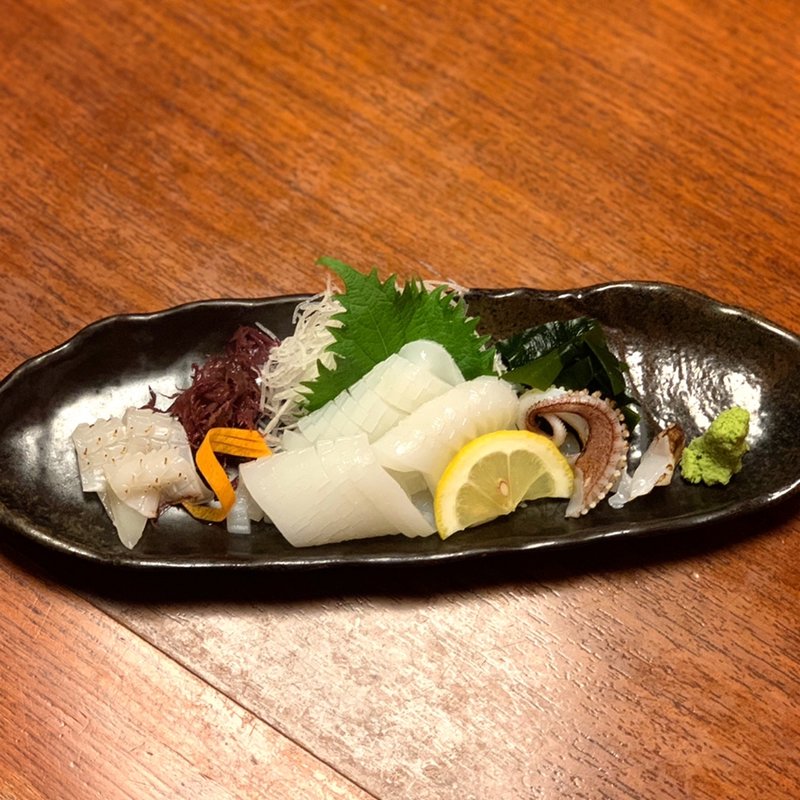 水イカのお造り(鶴乃や本店)