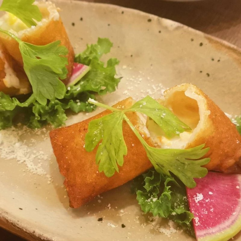 ずわい蟹ととうもろこしの春巻き(中華彩房そらまめ)