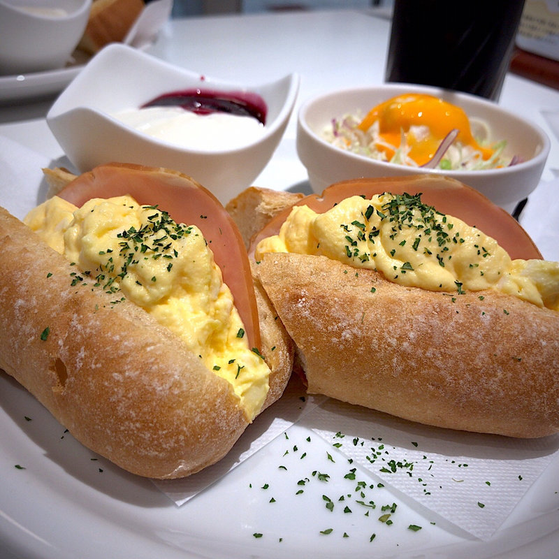 モーニングBセット たまごハムドック(カフェ 杜の香り )