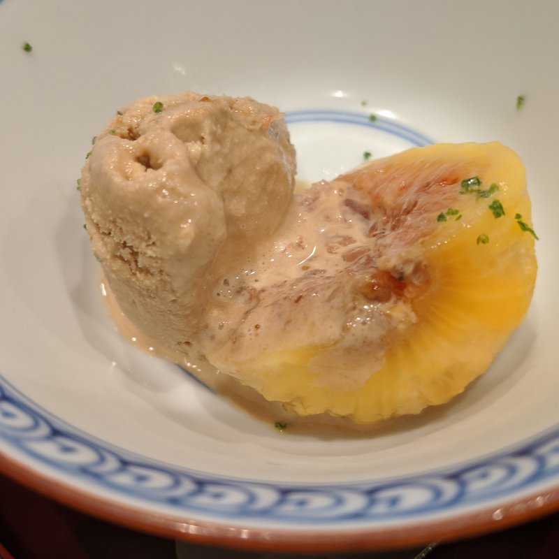 蒸しいちじく、八丁味噌アイス(鳥田中)