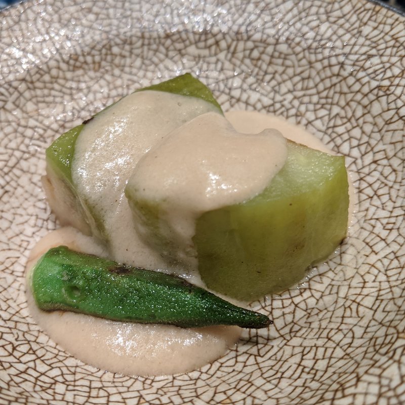 丸ナス胡麻和辛子あんかけ(鳥田中)