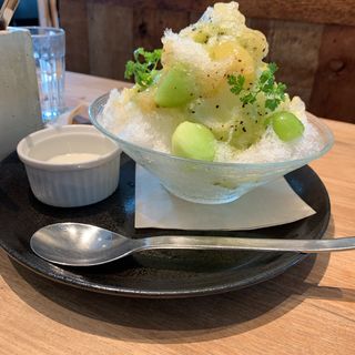 緑のかき氷(ロイヤルガーデンカフェ 飯田橋(Royal Garden Cafe))