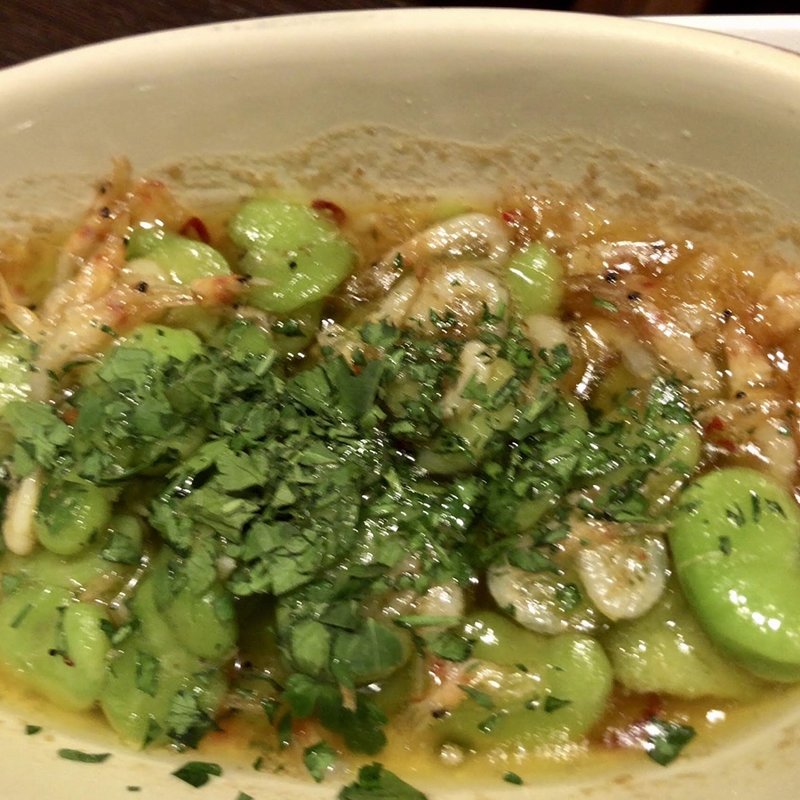 枝豆と小海老のアヒージョ(ビストロ向日葵)