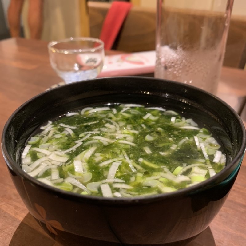 ねぎたっぷり生のり味噌汁(オキラク酒場　てて)